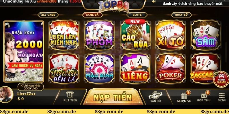 Kho game đồ sộ tại Top88